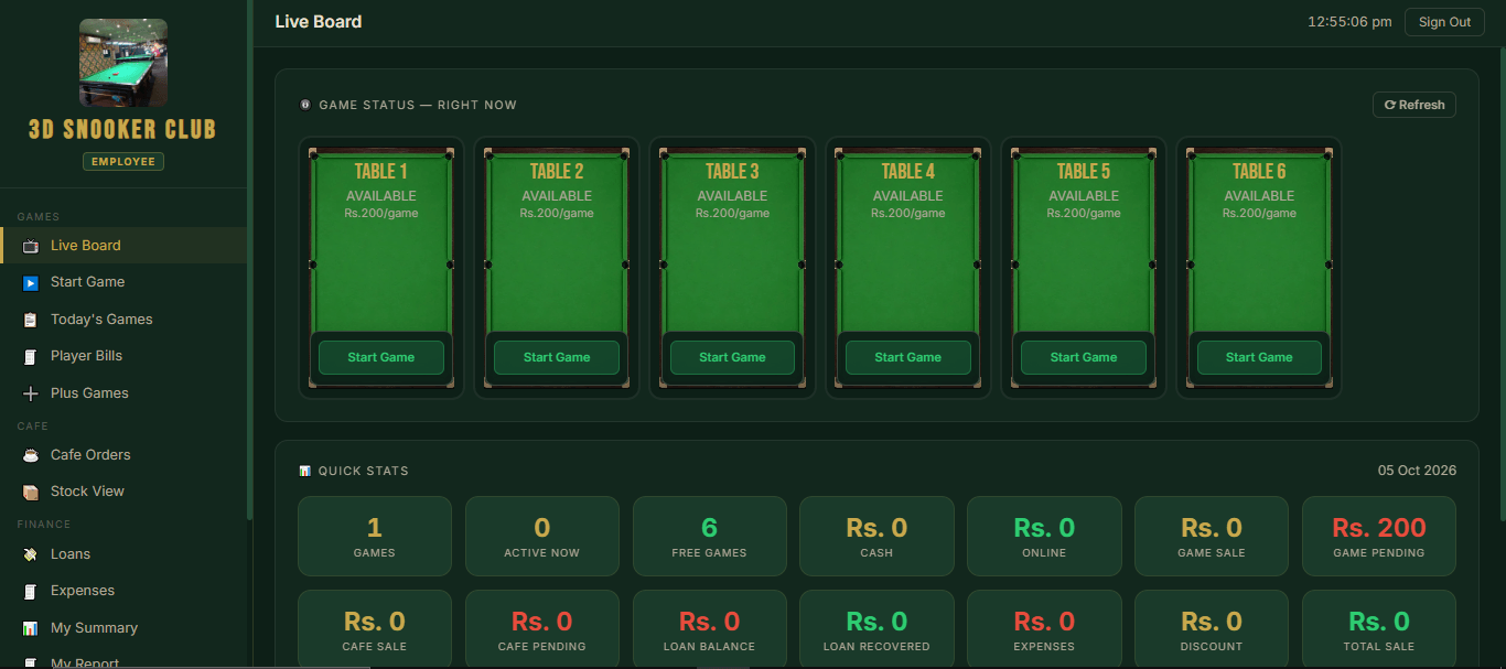CueZone – Snooker Club POS screenshot